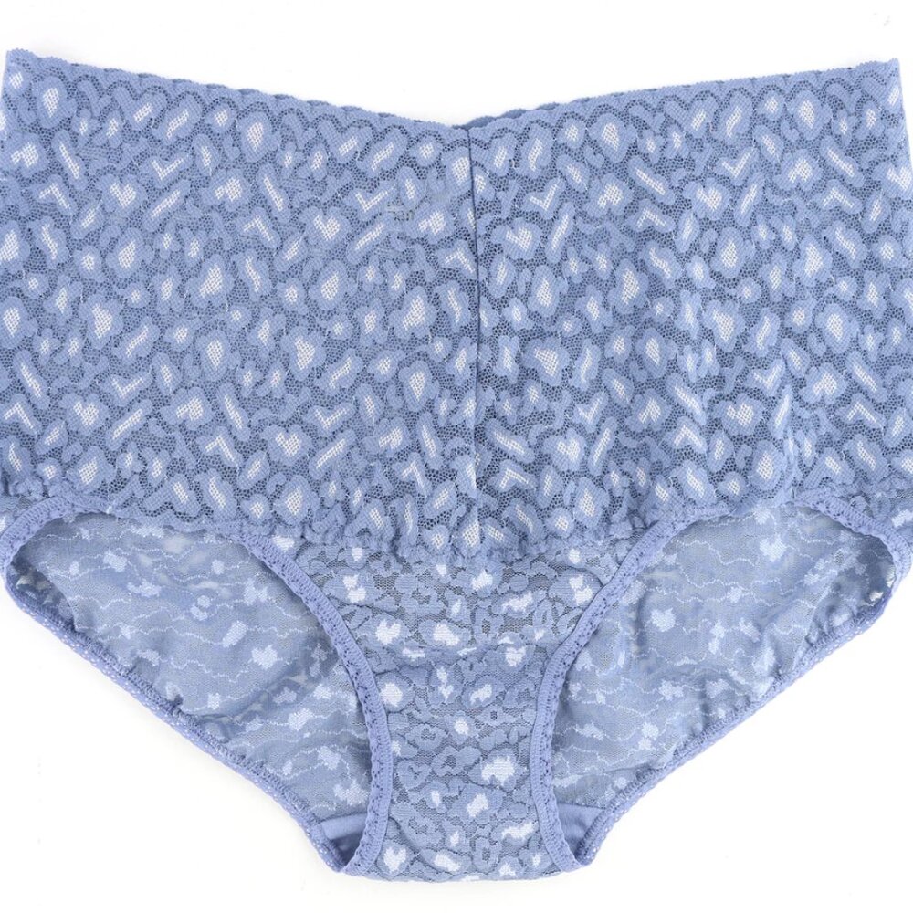 Hanky Panky Cross Dyed Leopard Retro Vkini Vikini Stonewash/Serenity Blue XL NWT